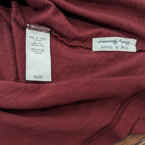 BNWT Rag and Bone The Cropped Longsleeve Tee in Black Cherry - size Med - Picture 10 of 12